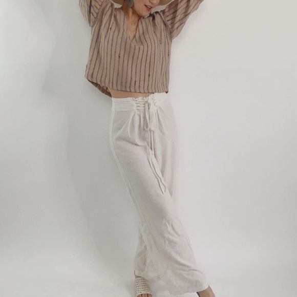 Umgee Ivory High Waisted Pants - Picture 2 of 8